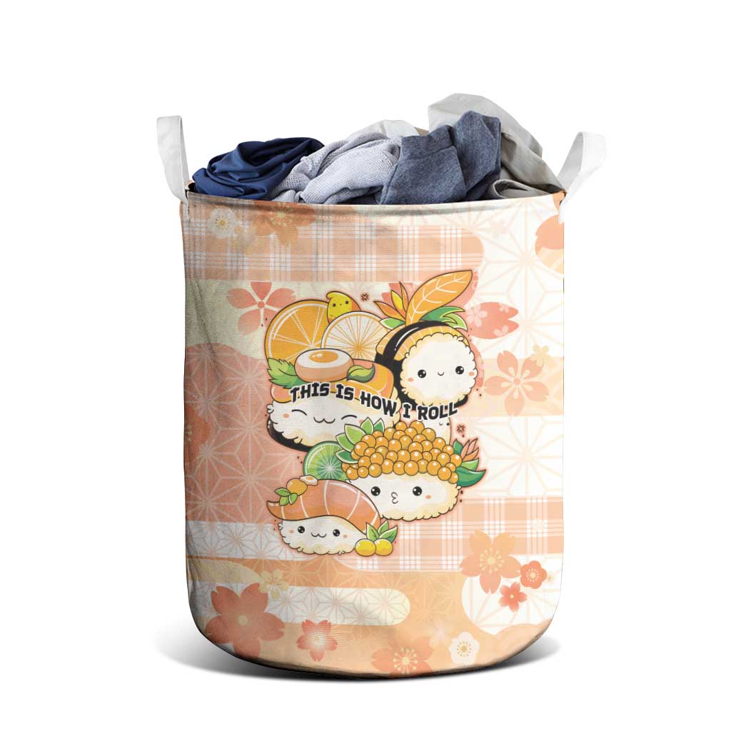 Japanese Kawaii Sushi Laundry Basket Peach Wagara Palaka This Is How I Roll - Wonder Print Shop