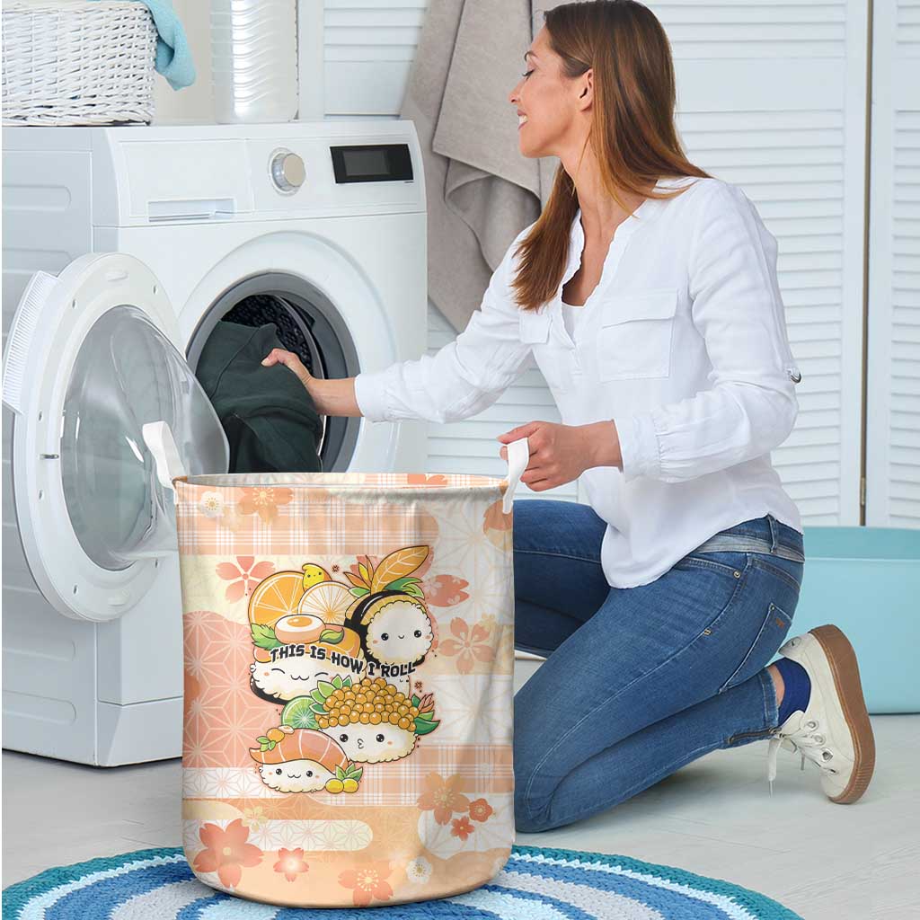 Japanese Kawaii Sushi Laundry Basket Peach Wagara Palaka This Is How I Roll - Wonder Print Shop