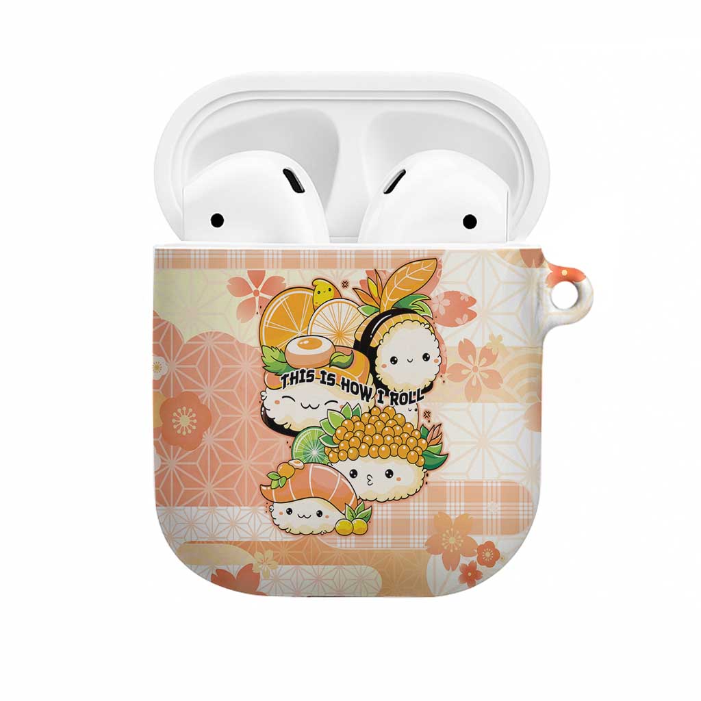 Japanese Kawaii Sushi AirPods Case Peach Wagara Palaka This Is How I Roll - Wonder Print Shop