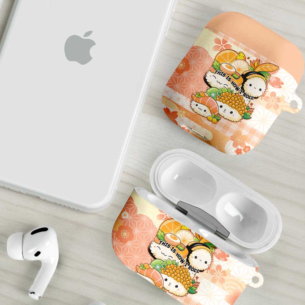 Japanese Kawaii Sushi AirPods Case Peach Wagara Palaka This Is How I Roll - Wonder Print Shop