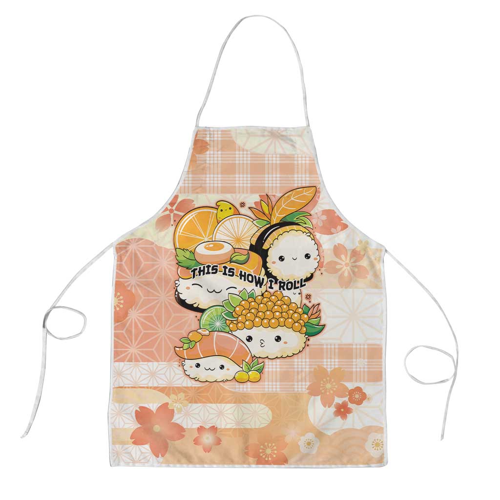 Japanese Kawaii Sushi Apron Peach Wagara Palaka This Is How I Roll - Wonder Print Shop
