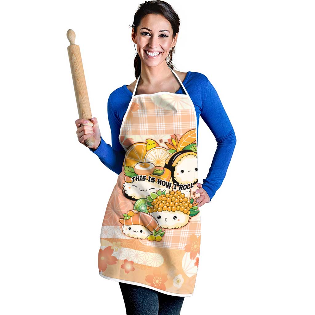 Japanese Kawaii Sushi Apron Peach Wagara Palaka This Is How I Roll - Wonder Print Shop
