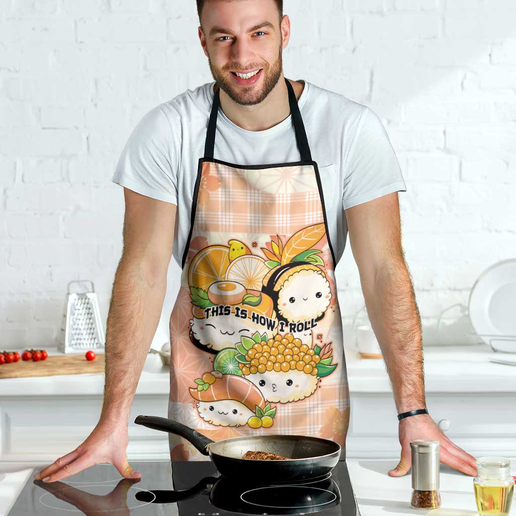 Japanese Kawaii Sushi Apron Peach Wagara Palaka This Is How I Roll - Wonder Print Shop