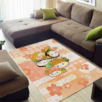 Japanese Kawaii Sushi Area Rug Peach Wagara Palaka This Is How I Roll - Wonder Print Shop