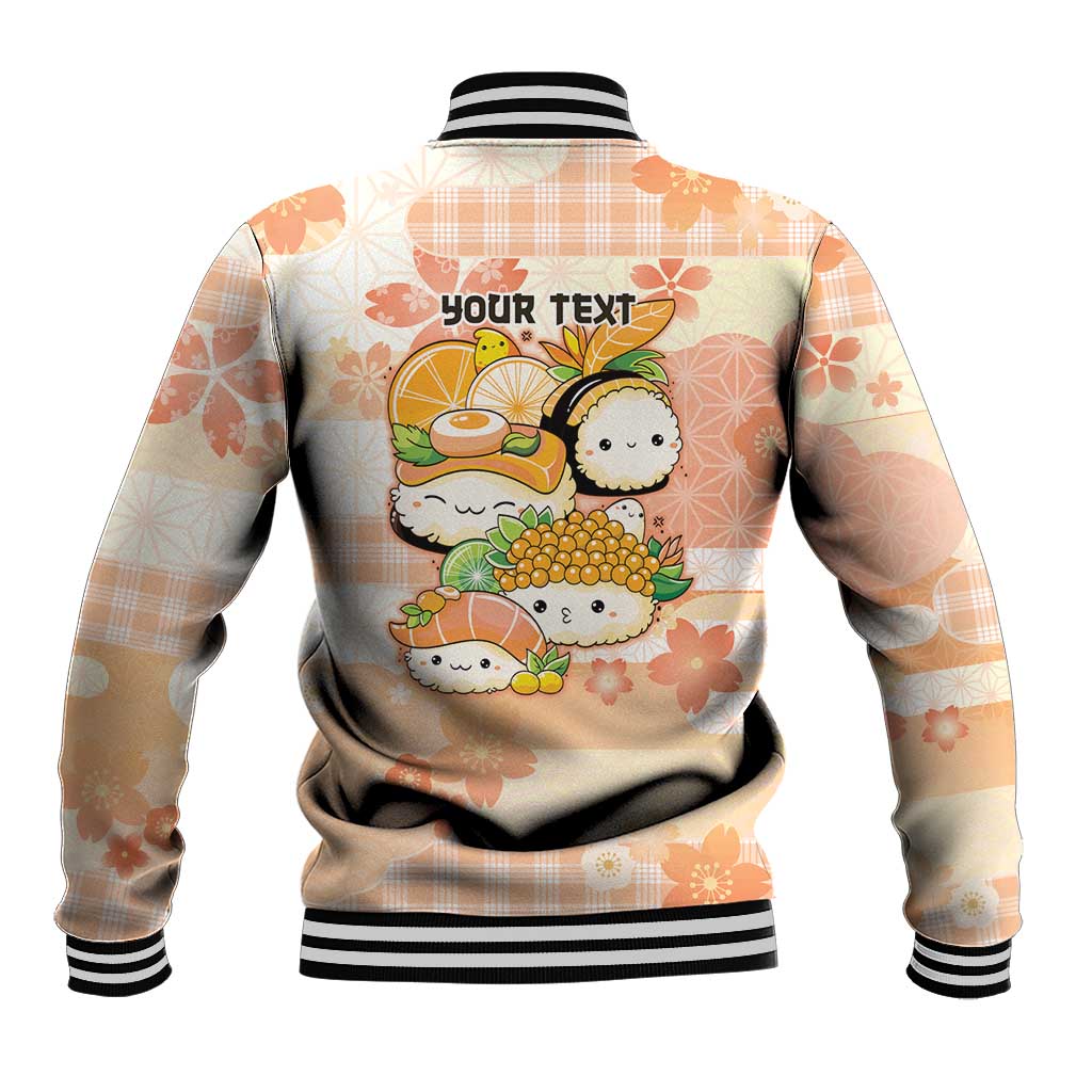 Personalized Japanese Kawaii Sushi Baseball Jacket Peach Wagara Palaka This Is How I Roll - Wonder Print Shop