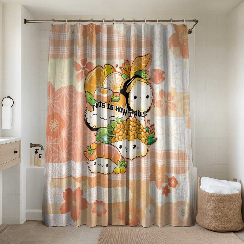 Japanese Kawaii Sushi Bathroom Set Peach Wagara Palaka This Is How I Roll - Wonder Print Shop