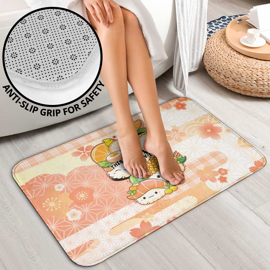 Japanese Kawaii Sushi Bathroom Set Peach Wagara Palaka This Is How I Roll - Wonder Print Shop
