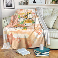 Japanese Kawaii Sushi Blanket Peach Wagara Palaka This Is How I Roll - Wonder Print Shop