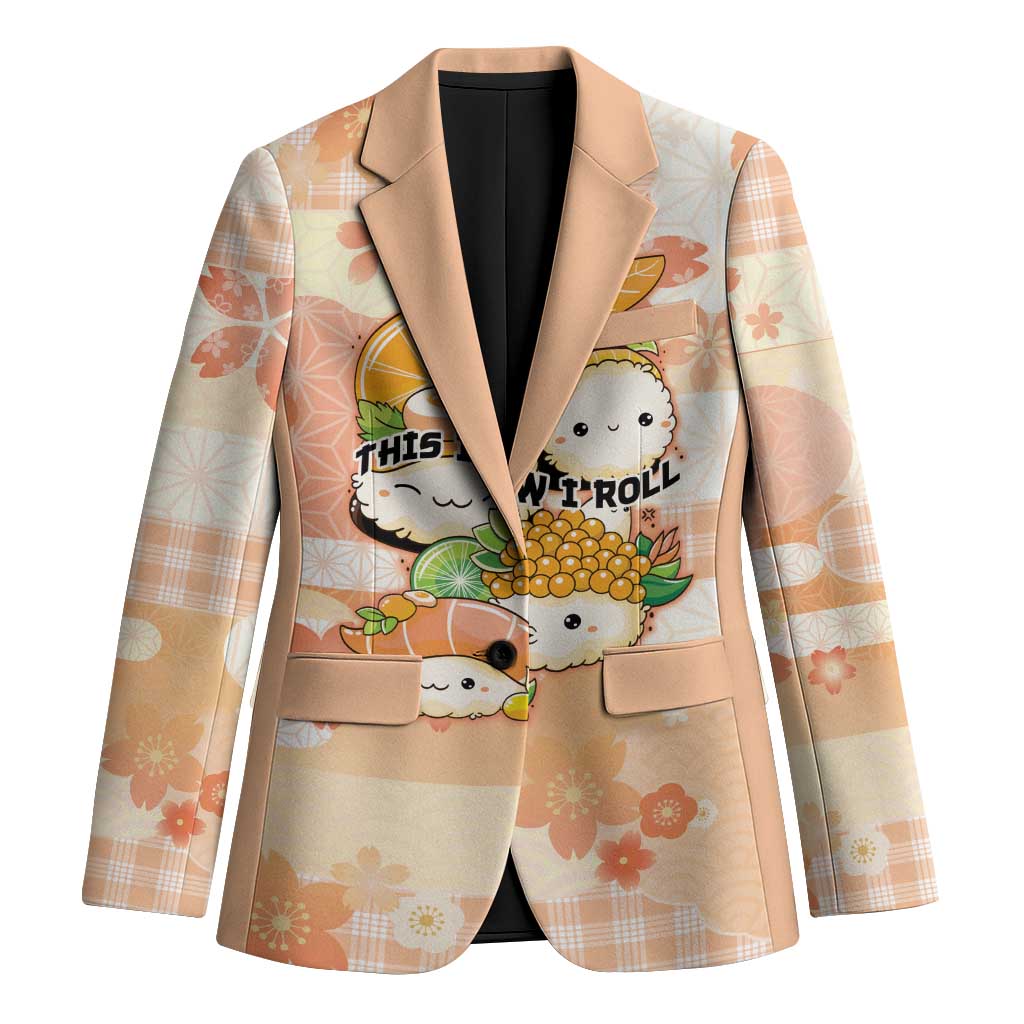 Personalized Japanese Kawaii Sushi Blazer Peach Wagara Palaka This Is How I Roll - Wonder Print Shop