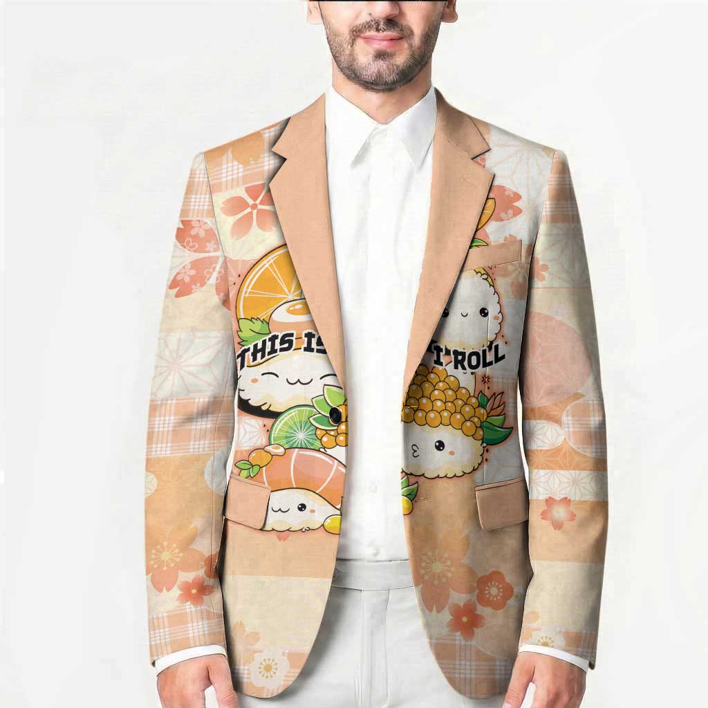 Personalized Japanese Kawaii Sushi Blazer Peach Wagara Palaka This Is How I Roll - Wonder Print Shop