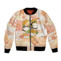 Personalized Japanese Kawaii Sushi Bomber Jacket Peach Wagara Palaka This Is How I Roll - Wonder Print Shop