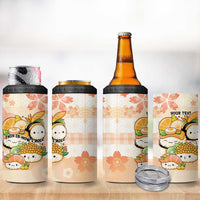 Personalized Japanese Kawaii Sushi 4 in 1 Can Cooler Tumbler Peach Wagara Palaka This Is How I Roll - Wonder Print Shop