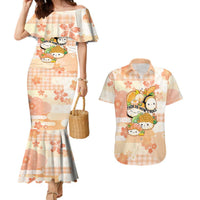 Personalized Japanese Kawaii Sushi Couples Matching Mermaid Dress and Hawaiian Shirt Peach Wagara Palaka This Is How I Roll - Wonder Print Shop