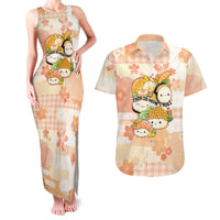 Personalized Japanese Kawaii Sushi Couples Matching Tank Maxi Dress and Hawaiian Shirt Peach Wagara Palaka This Is How I Roll - Wonder Print Shop