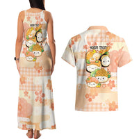 Personalized Japanese Kawaii Sushi Couples Matching Tank Maxi Dress and Hawaiian Shirt Peach Wagara Palaka This Is How I Roll - Wonder Print Shop