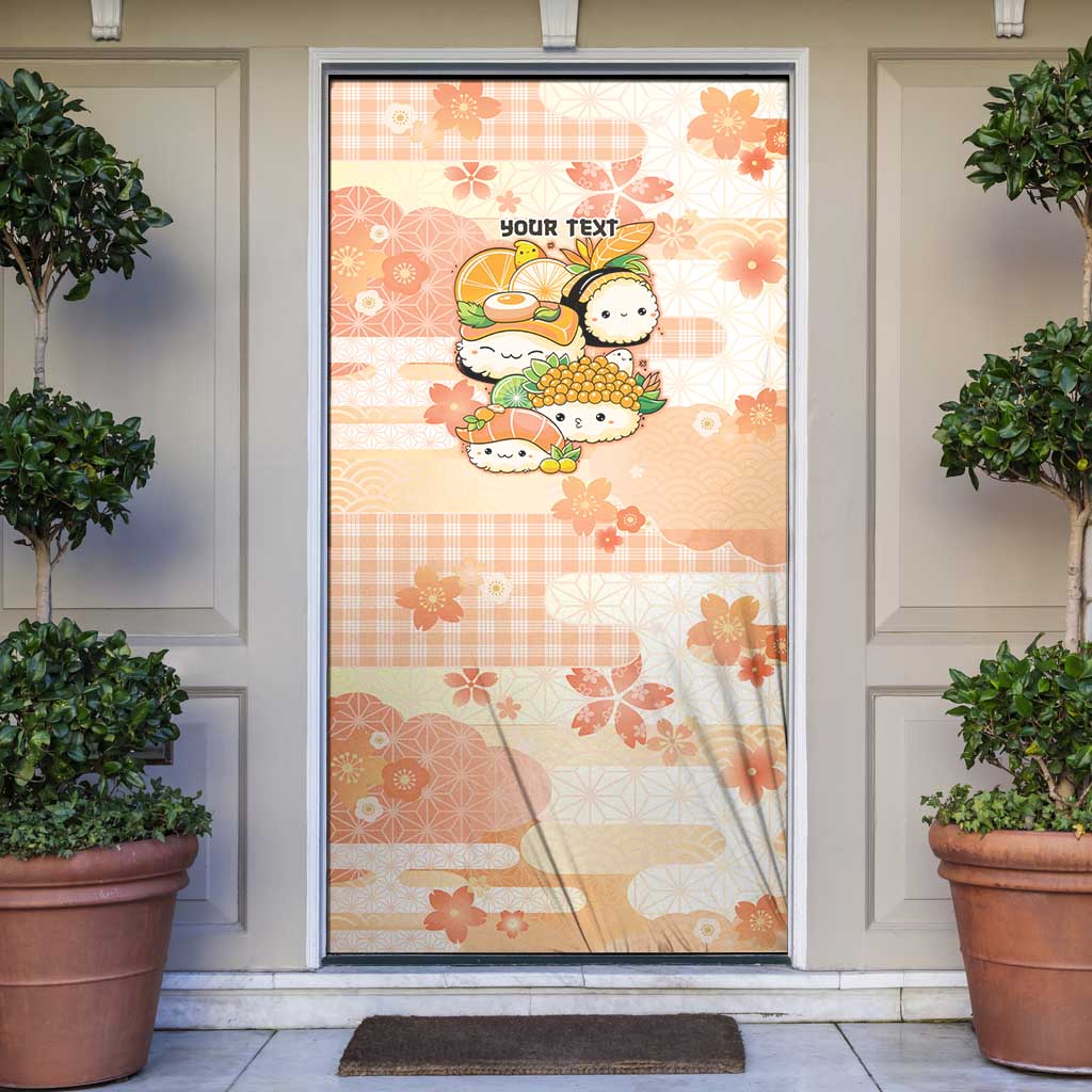 Personalized Japanese Kawaii Sushi Door Cover Peach Wagara Palaka This Is How I Roll - Wonder Print Shop