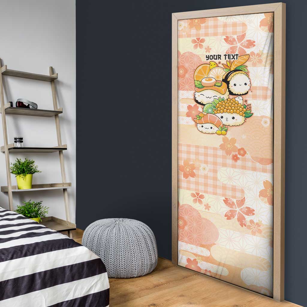 Personalized Japanese Kawaii Sushi Door Cover Peach Wagara Palaka This Is How I Roll - Wonder Print Shop