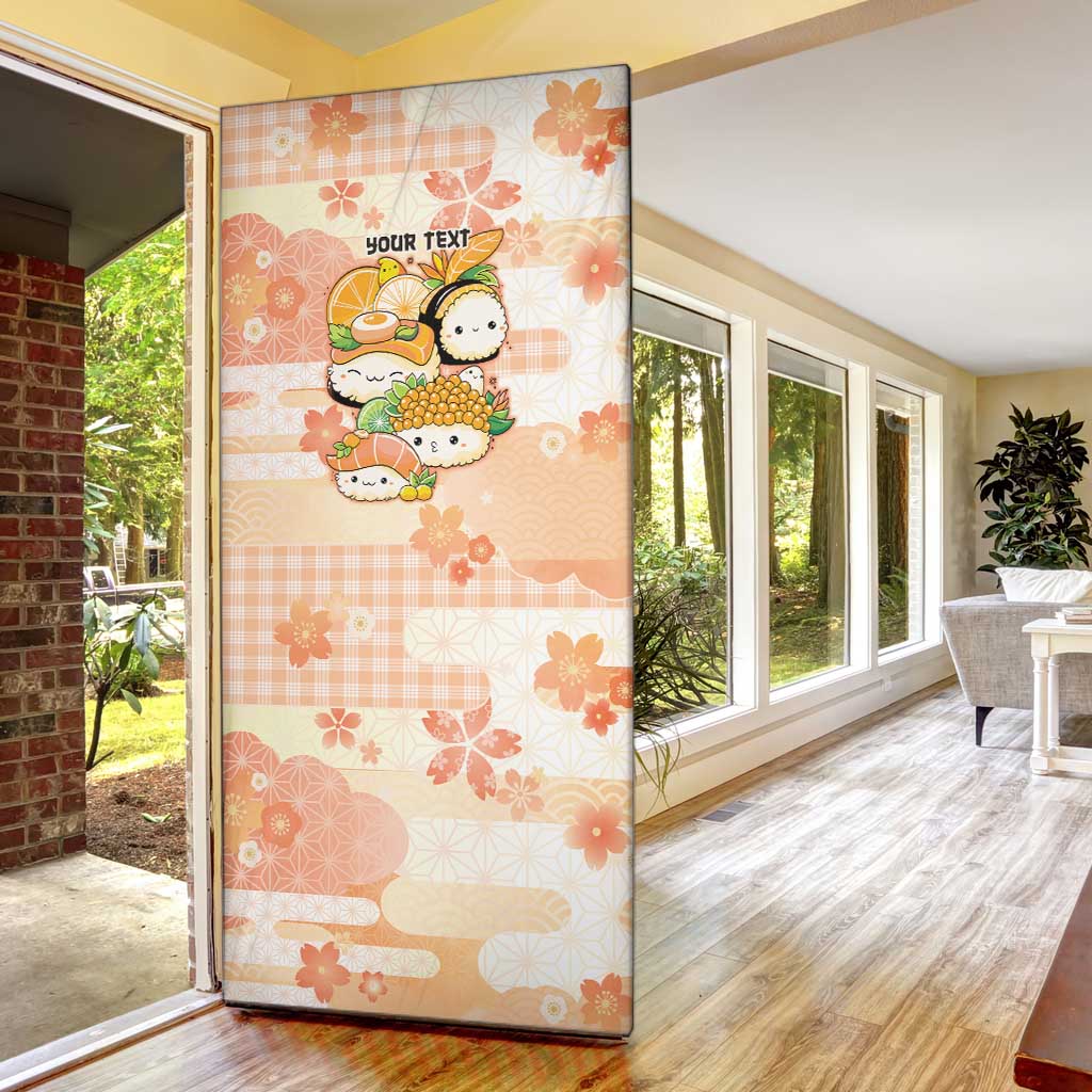 Personalized Japanese Kawaii Sushi Door Cover Peach Wagara Palaka This Is How I Roll - Wonder Print Shop