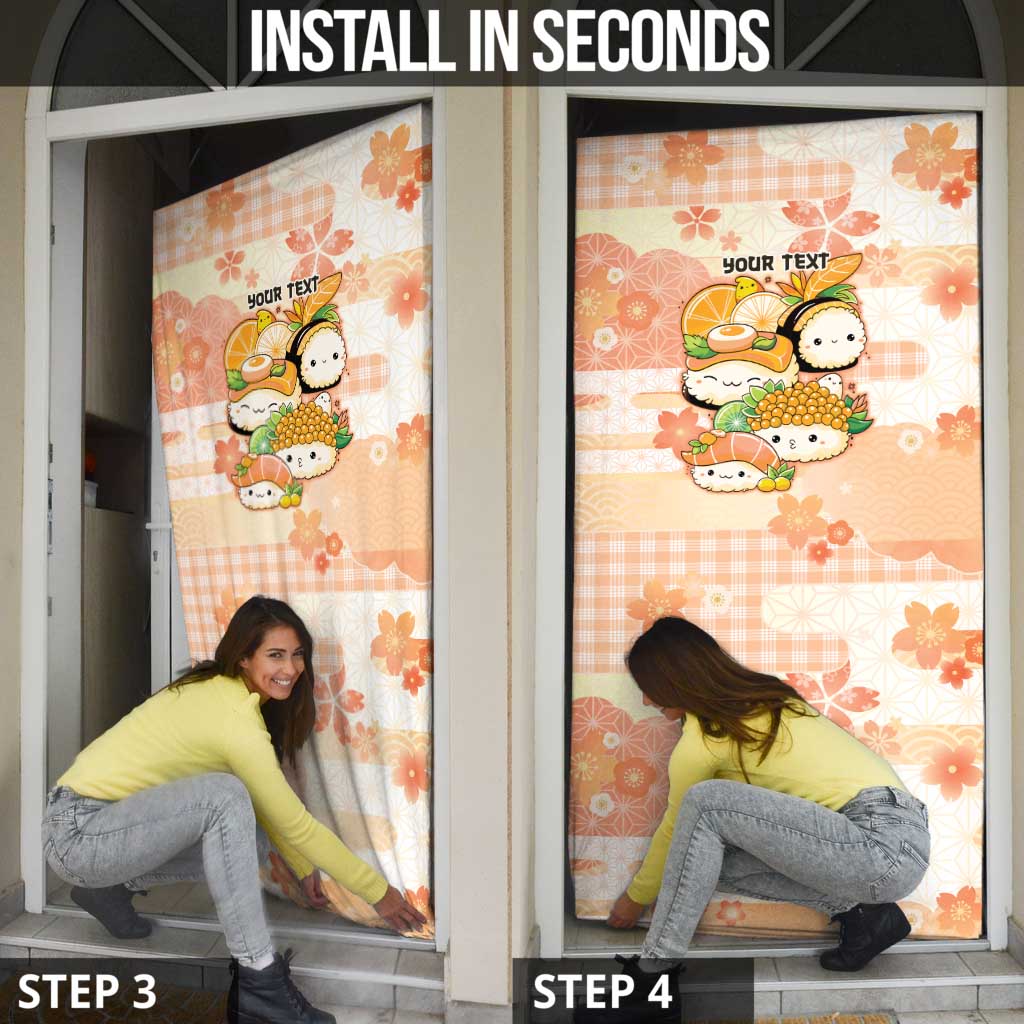 Personalized Japanese Kawaii Sushi Door Cover Peach Wagara Palaka This Is How I Roll - Wonder Print Shop