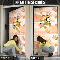 Personalized Japanese Kawaii Sushi Door Cover Peach Wagara Palaka This Is How I Roll - Wonder Print Shop