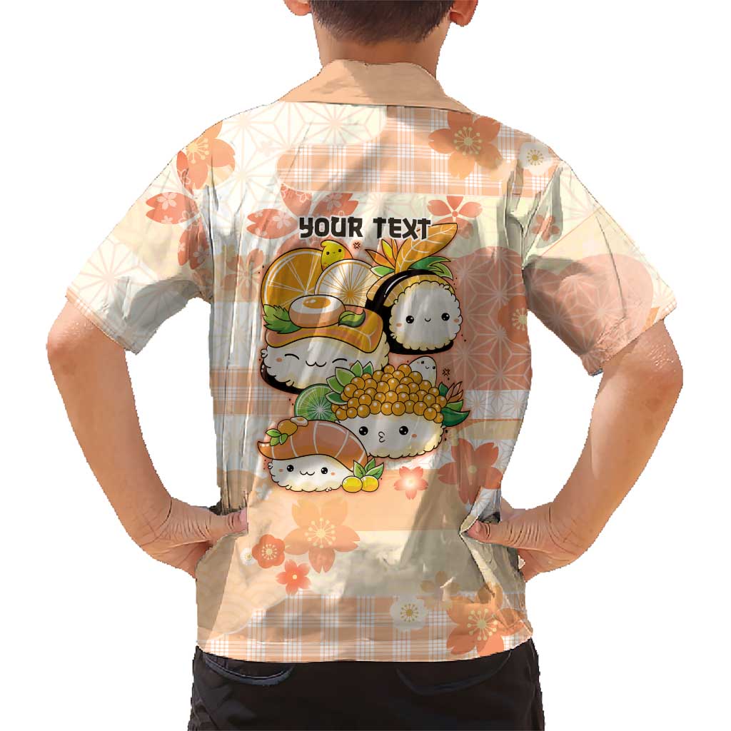 Personalized Japanese Kawaii Sushi Family Matching Long Sleeve Bodycon Dress and Hawaiian Shirt Peach Wagara Palaka This Is How I Roll