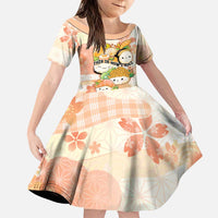 Personalized Japanese Kawaii Sushi Family Matching Long Sleeve Bodycon Dress and Hawaiian Shirt Peach Wagara Palaka This Is How I Roll