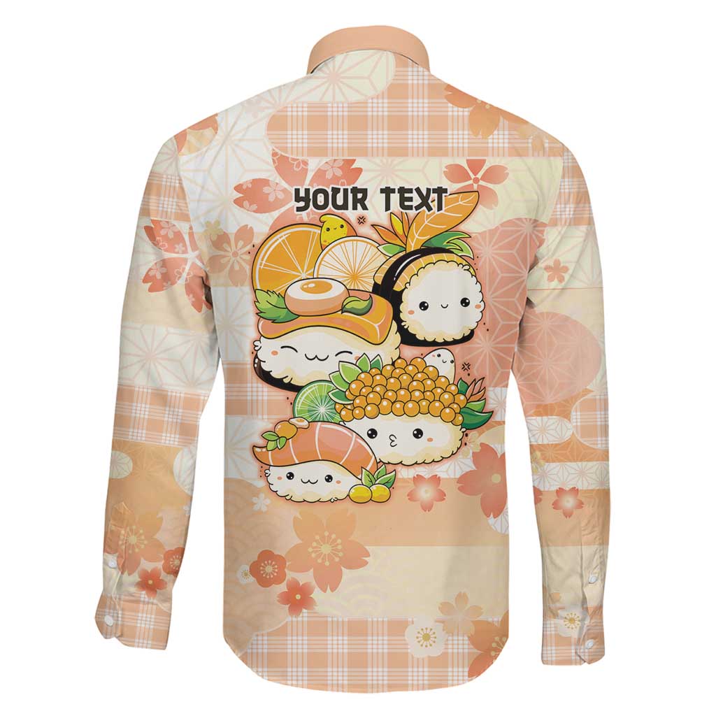 Personalized Japanese Kawaii Sushi Family Matching Long Sleeve Bodycon Dress and Hawaiian Shirt Peach Wagara Palaka This Is How I Roll