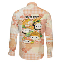Personalized Japanese Kawaii Sushi Family Matching Off Shoulder Short Dress and Hawaiian Shirt Peach Wagara Palaka This Is How I Roll