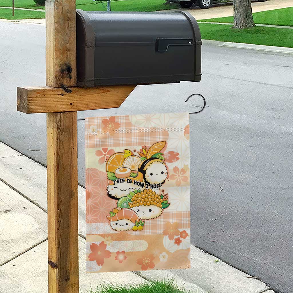 Japanese Kawaii Sushi Garden Flag Peach Wagara Palaka This Is How I Roll - Wonder Print Shop
