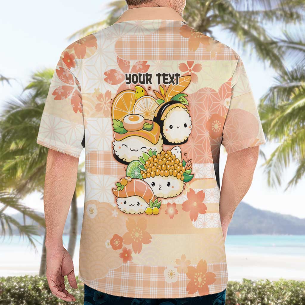 Personalized Japanese Kawaii Sushi Hawaiian Shirt Peach Wagara Palaka This Is How I Roll - Wonder Print Shop