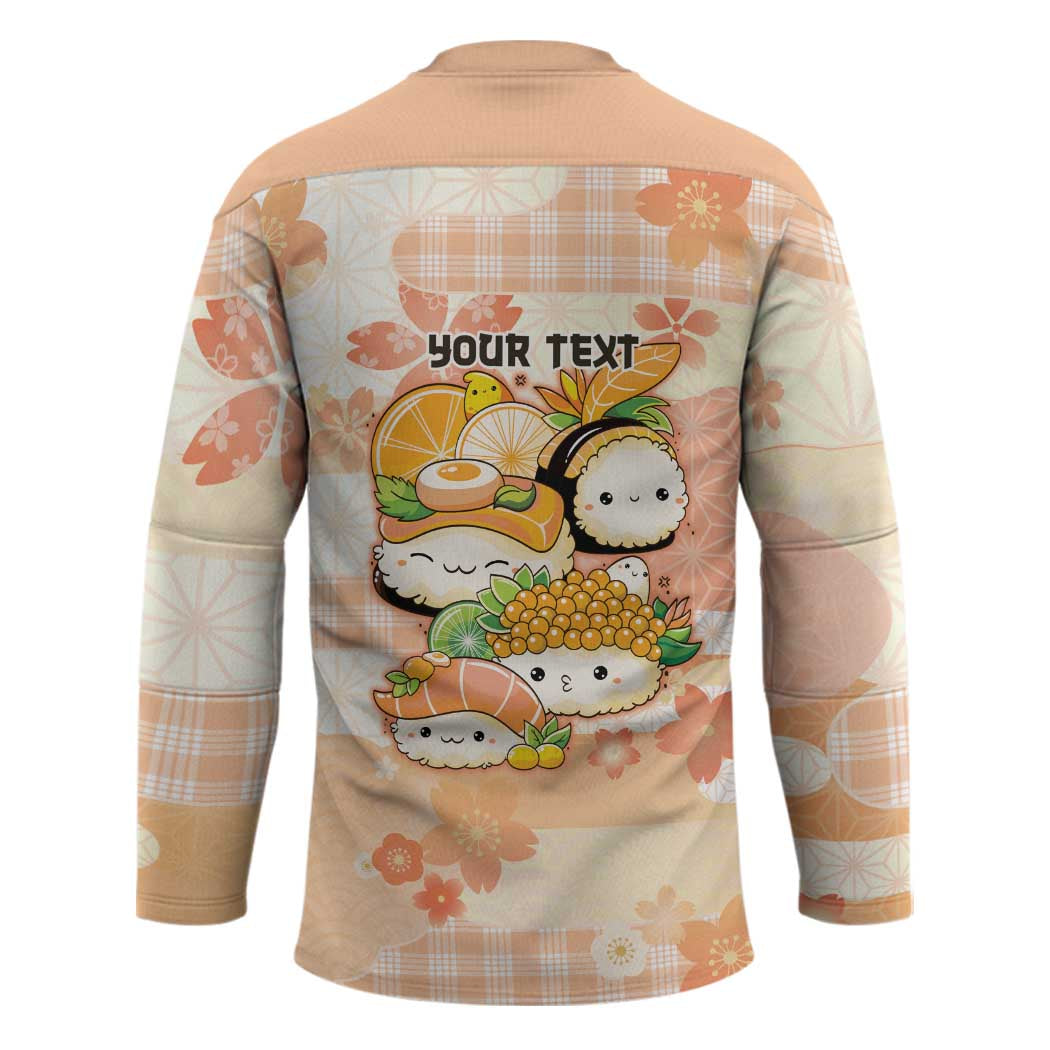 Personalized Japanese Kawaii Sushi Hockey Jersey Peach Wagara Palaka This Is How I Roll - Wonder Print Shop