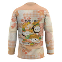 Personalized Japanese Kawaii Sushi Hockey Jersey Peach Wagara Palaka This Is How I Roll - Wonder Print Shop