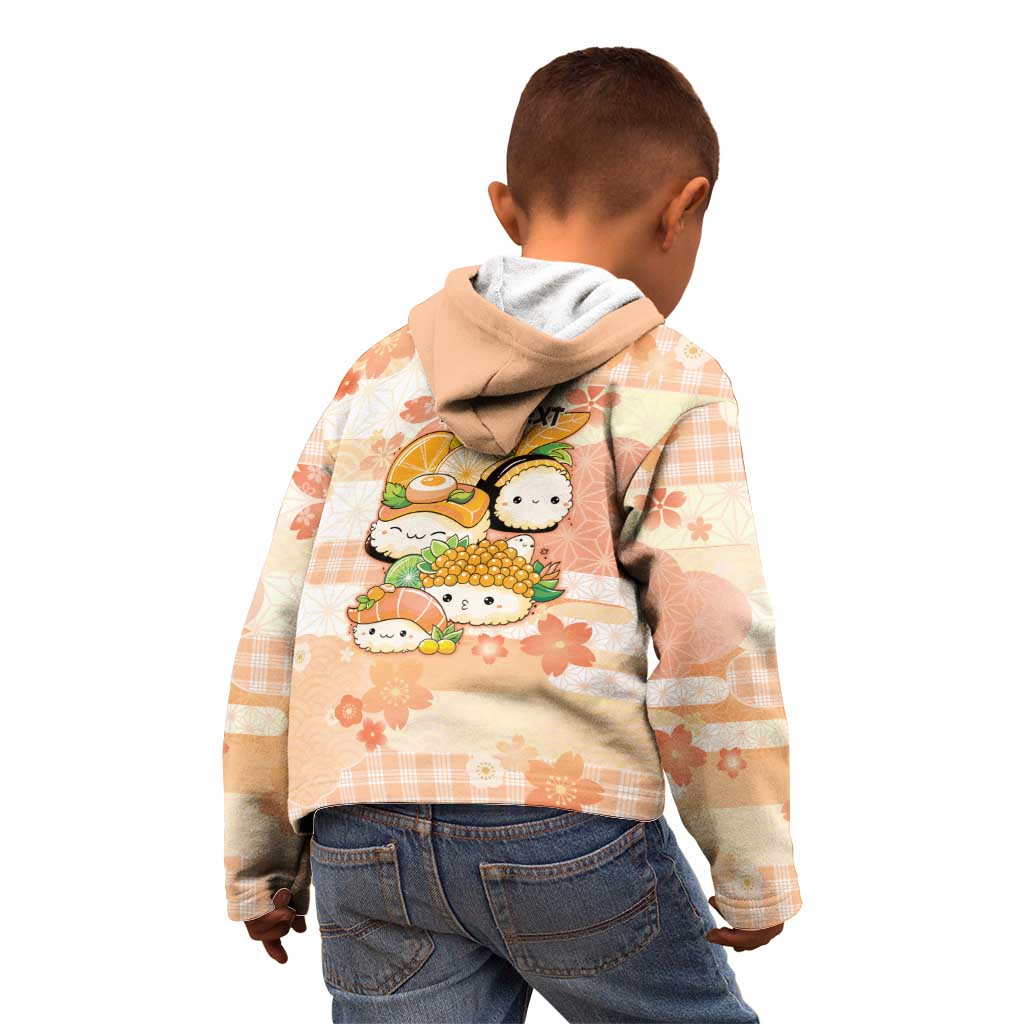 Personalized Japanese Kawaii Sushi Kid Hoodie Peach Wagara Palaka This Is How I Roll - Wonder Print Shop
