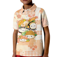 Personalized Japanese Kawaii Sushi Kid Polo Shirt Peach Wagara Palaka This Is How I Roll - Wonder Print Shop