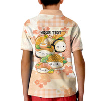 Personalized Japanese Kawaii Sushi Kid Polo Shirt Peach Wagara Palaka This Is How I Roll - Wonder Print Shop