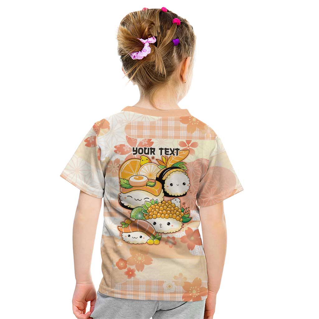 Personalized Japanese Kawaii Sushi Kid T Shirt Peach Wagara Palaka This Is How I Roll - Wonder Print Shop