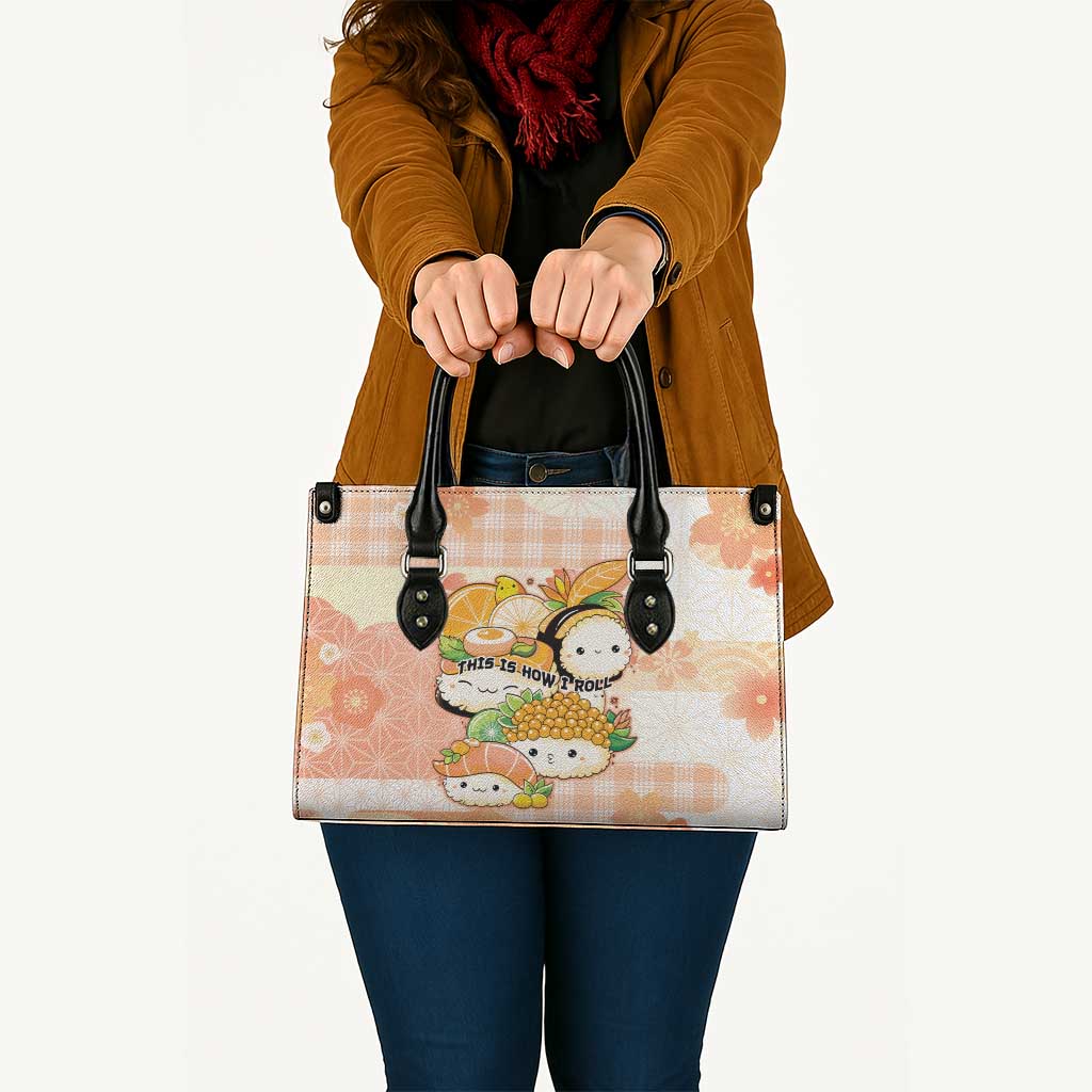 Japanese Kawaii Sushi Leather Bag Peach Wagara Palaka This Is How I Roll - Wonder Print Shop