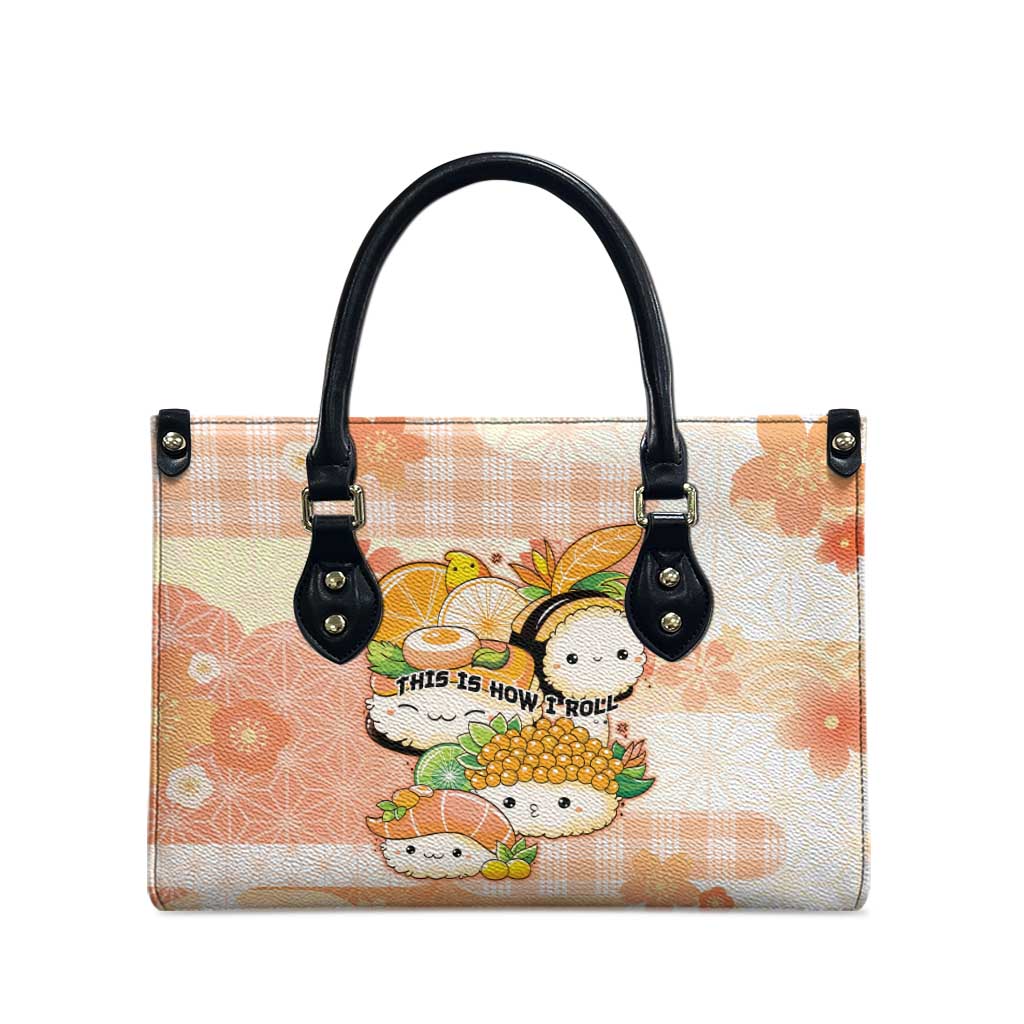 Japanese Kawaii Sushi Leather Bag Peach Wagara Palaka This Is How I Roll - Wonder Print Shop