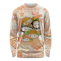 Personalized Japanese Kawaii Sushi Long Sleeve Shirt Peach Wagara Palaka This Is How I Roll - Wonder Print Shop