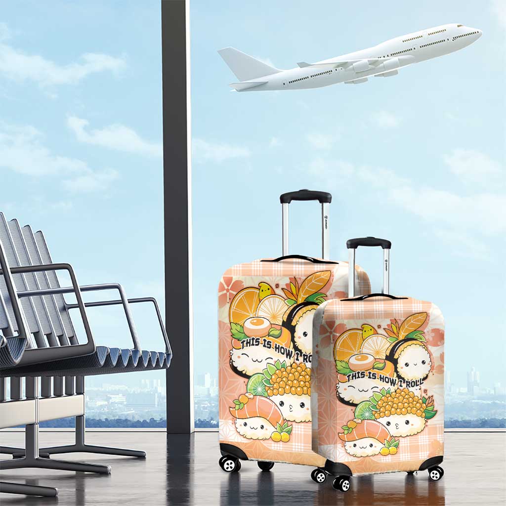 Japanese Kawaii Sushi Luggage Cover Peach Wagara Palaka This Is How I Roll - Wonder Print Shop