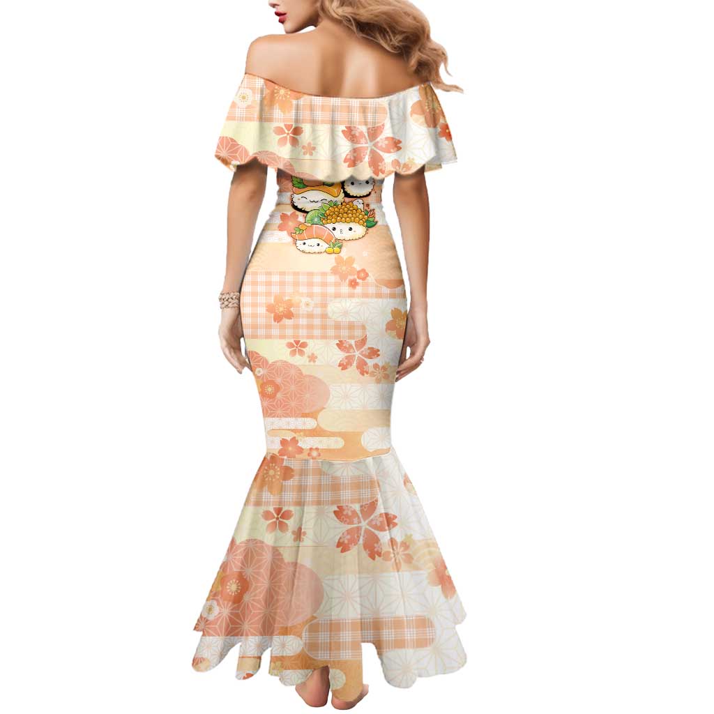 Personalized Japanese Kawaii Sushi Mermaid Dress Peach Wagara Palaka This Is How I Roll - Wonder Print Shop