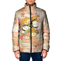 Personalized Japanese Kawaii Sushi Padded Jacket Peach Wagara Palaka This Is How I Roll - Wonder Print Shop