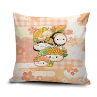 Japanese Kawaii Sushi Pillow Cover Peach Wagara Palaka This Is How I Roll - Wonder Print Shop
