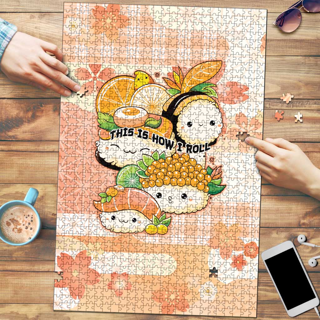Japanese Kawaii Sushi Puzzle Peach Wagara Palaka This Is How I Roll - Wonder Print Shop