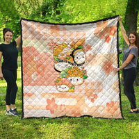 Japanese Kawaii Sushi Quilt Peach Wagara Palaka This Is How I Roll - Wonder Print Shop