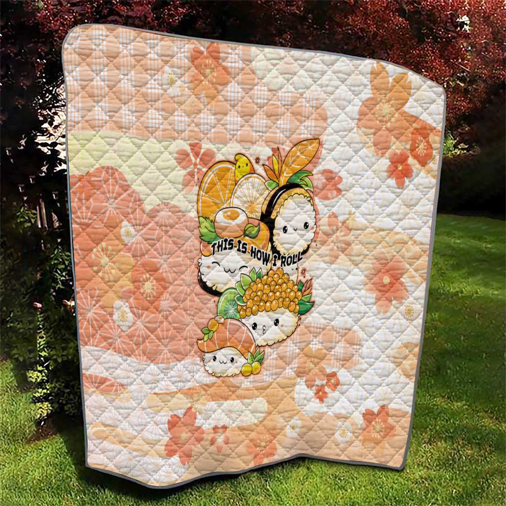 Japanese Kawaii Sushi Quilt Peach Wagara Palaka This Is How I Roll - Wonder Print Shop