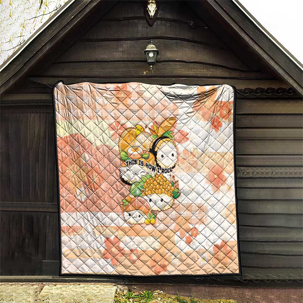 Japanese Kawaii Sushi Quilt Peach Wagara Palaka This Is How I Roll - Wonder Print Shop