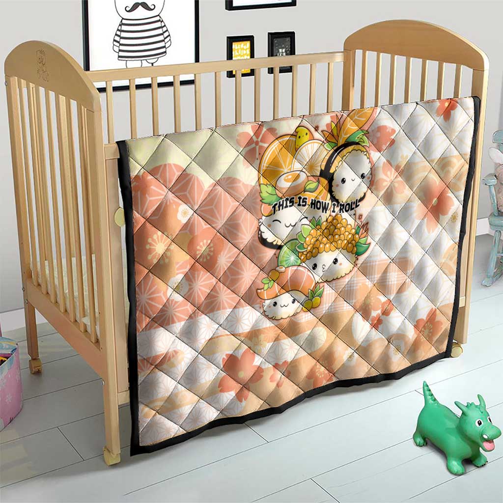 Japanese Kawaii Sushi Quilt Peach Wagara Palaka This Is How I Roll - Wonder Print Shop