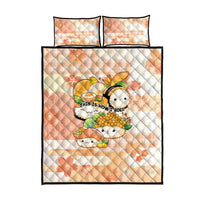 Japanese Kawaii Sushi Quilt Bed Set Peach Wagara Palaka This Is How I Roll - Wonder Print Shop