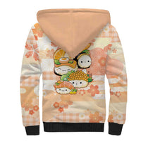 Personalized Japanese Kawaii Sushi Sherpa Hoodie Peach Wagara Palaka This Is How I Roll - Wonder Print Shop